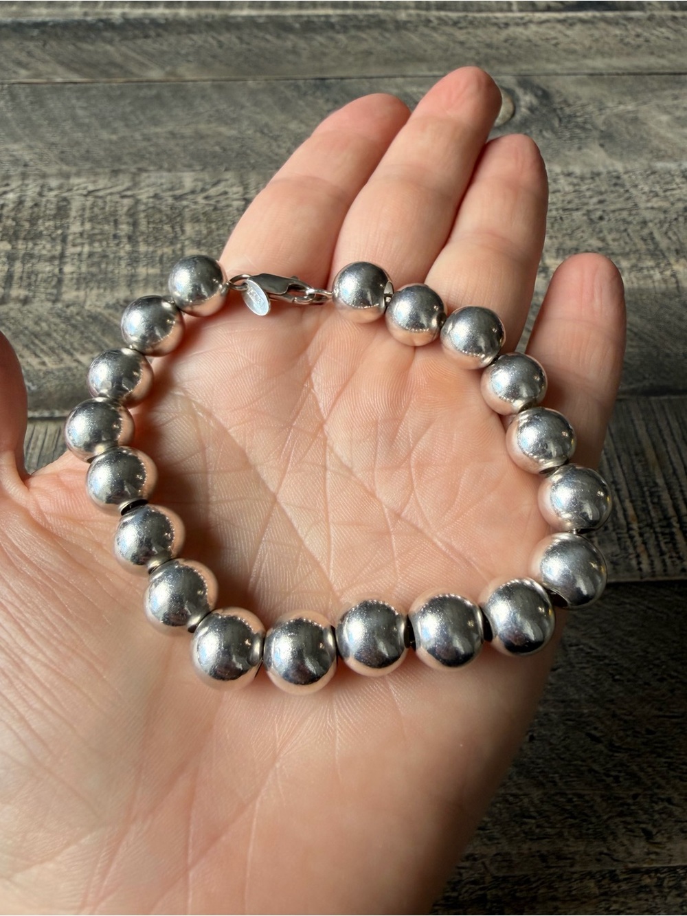 Vintage FNA Italy Sterling Silver Bead Ball Bracelet